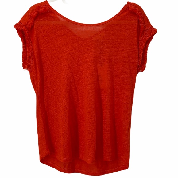 a loves a Tops - a loves a NWT 100% Linen Fringe Tee in Tomato  XS